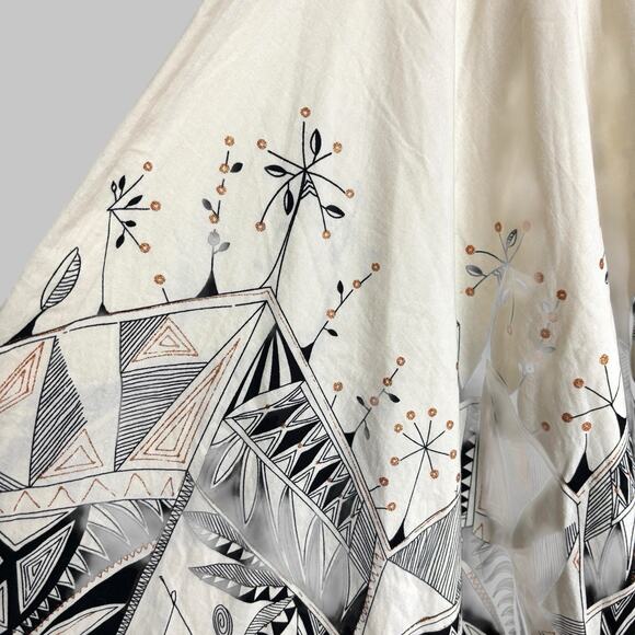 Handmade Full Circle Skirt Geometric African Antelope Women's Size M/L* - READ - Picture 7 of 16